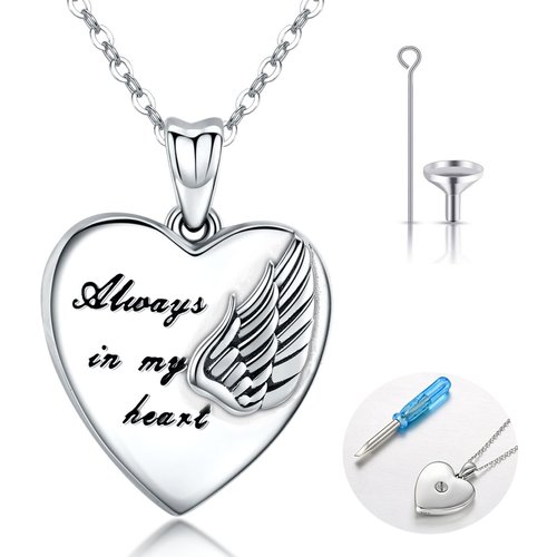 Sterling Silver Angel Wing Urn Necklace for Ashes