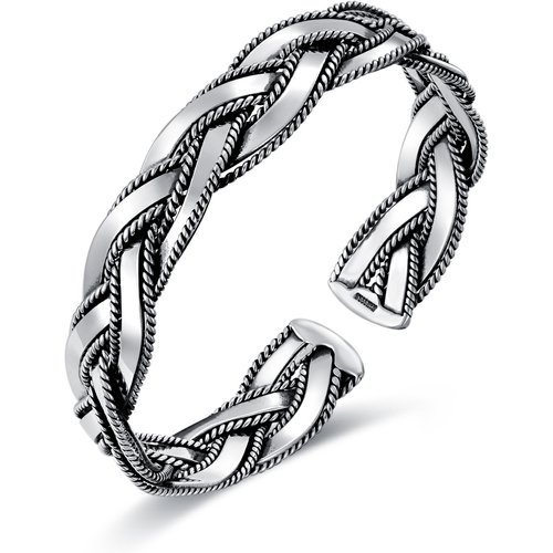 Sterling Silver Engraved Bangle for Men