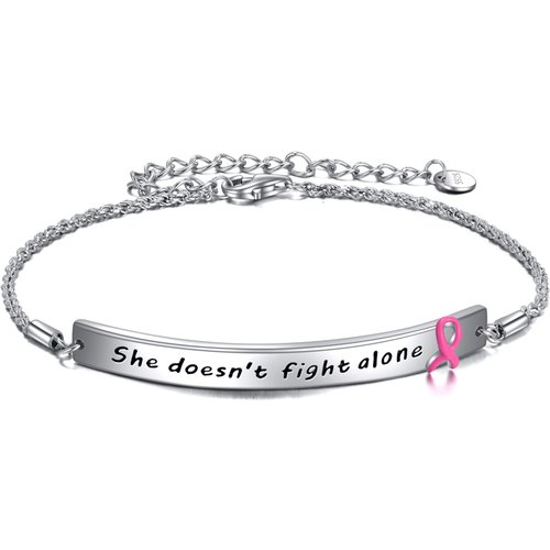 Sterling Silver Bar & Ribbon Charm Bracelet with Engraved Word