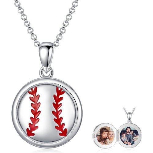 Sterling Silver Baseball Pendant Necklace