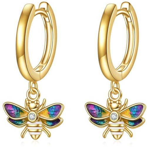 Gold Vermeil Bee Drop Earrings for Women