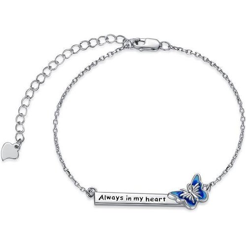 Sterling Silver Butterfly Identification Bracelet