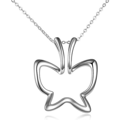 Sterling Silver Butterfly & Ring Holder Pendant Necklace