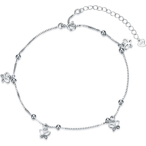 Sterling Silver Butterfly Single Layer Anklet
