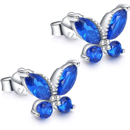 Sterling Silver Cubic Zirconia Butterfly Stud Earrings
