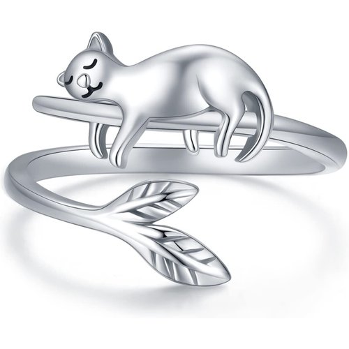 Sterling Silver Cat Open Ring