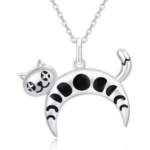Sterling Silver Cat Pendant Necklace