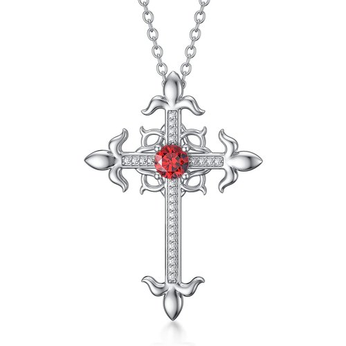 Sterling Silver Cubic Zirconia Celtic Knot & Cross Pendant Necklace