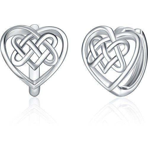 Sterling Silver Celtic Knot & Heart Stud Earrings