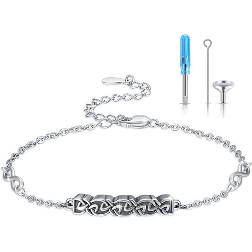 Sterling Silver Celtic Knot & Infinity Symbol Charm Bracelet