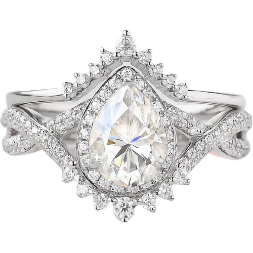 Sterling Silver Round Moissanite Engagement Ring For Women