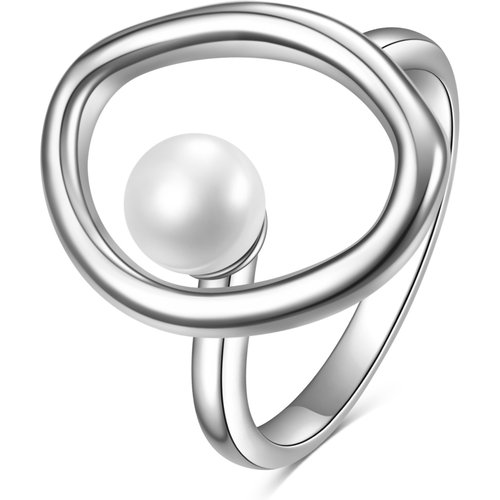 Sterling Silver Round Shaped Pearl Ring