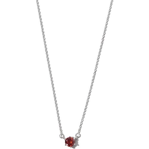 Sterling Silver Circular Shaped Cubic Zirconia Personalized Birthstone Pendant Necklace
