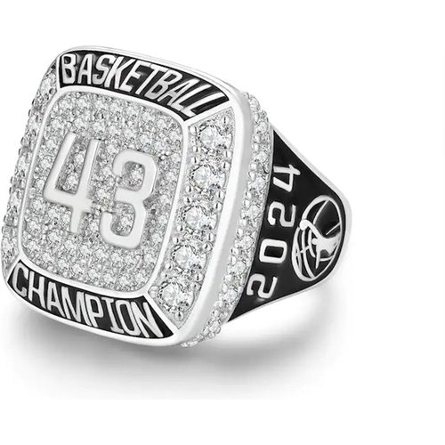 Sterling Silver Round Shaped Zircon Personalized Engraving Ring