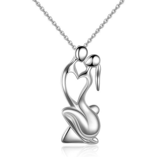 Sterling Silver Couple Pendant Necklace