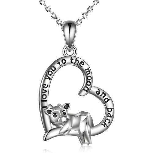 Sterling Silver Cow Pendant Necklace with Engraved Word
