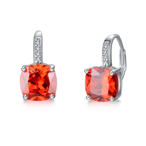 Sterling Silver Created Oval Cut Birthstone Drop Dangle Women Leverback Earrings