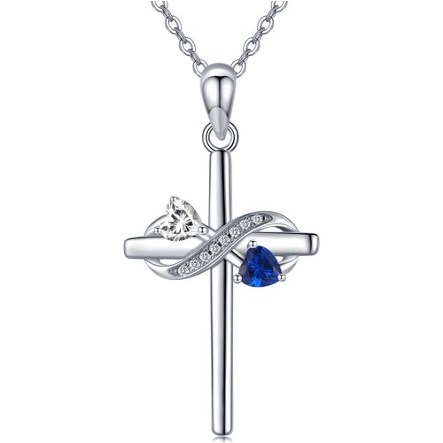 Sterling Silver Cubic Zirconia Cross Pendant Necklace