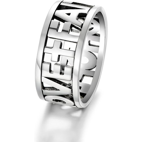 Sterling Silver Cross Ring with Engraved Word