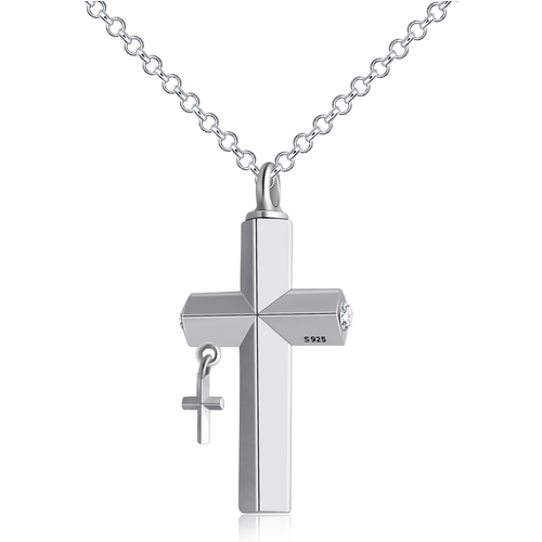 Sterling Silver Cross Urn Necklace For Ashes