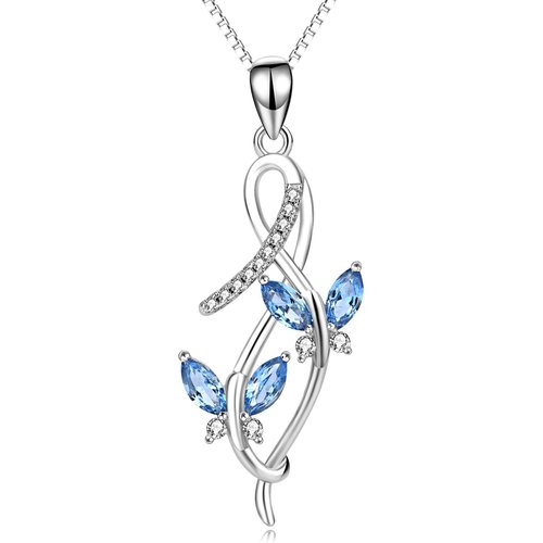 Sterling Silver Crystal Butterfly Pendant Necklace