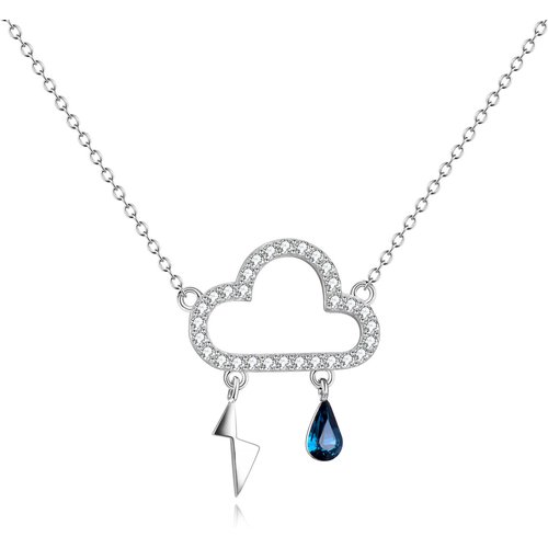 Sterling Silver Crystal Clouds Pendant Necklace