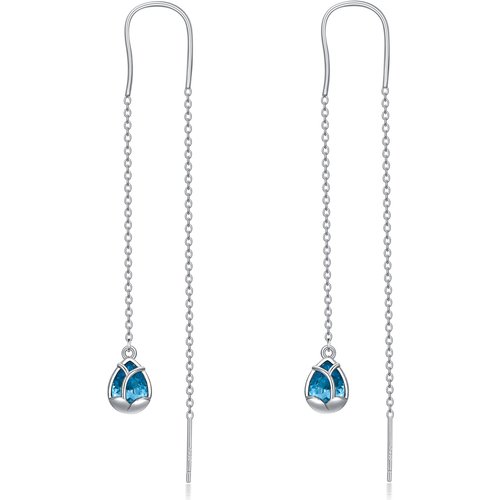 Sterling Silver Drop Crystal Earrings For Women