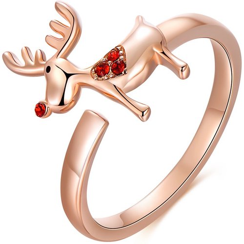 Sterling Silver Crystal Elk Ring