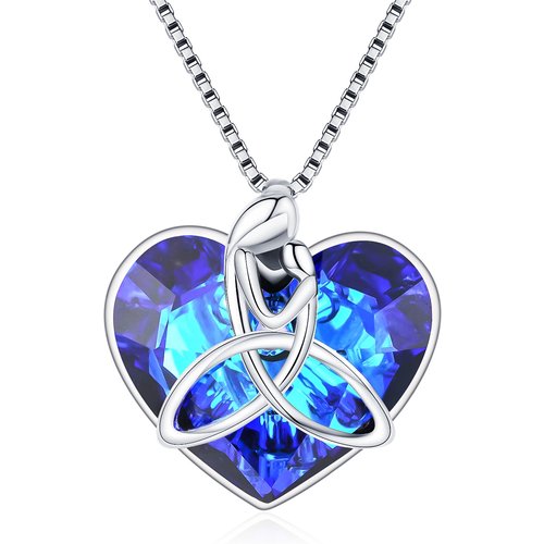 Sterling Silver Crystal Heart Pendant Necklace