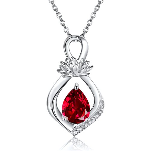 Sterling Silver Crystal Personalized Birthstone Lotus Infinity Symbol Pendant Necklace