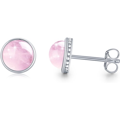 Sterling Silver Crystal Round Stud Earrings