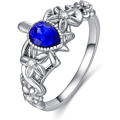 Sterling Silver Crystal Tortoise Ring