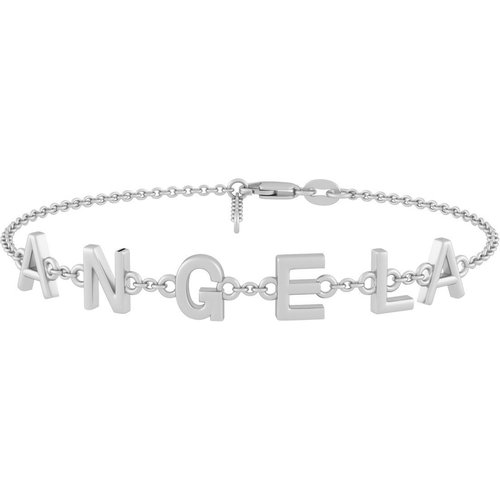 Sterling Silver Custom Letter Bracelet For Woemn