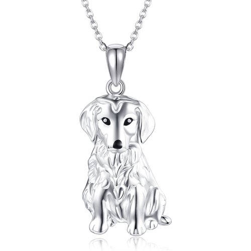 Sterling Silver Dog Charm Necklace for Women