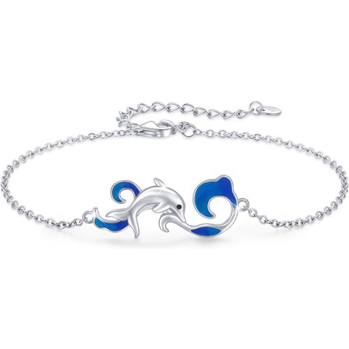 Sterling Silver Dolphin Charm Bracelet
