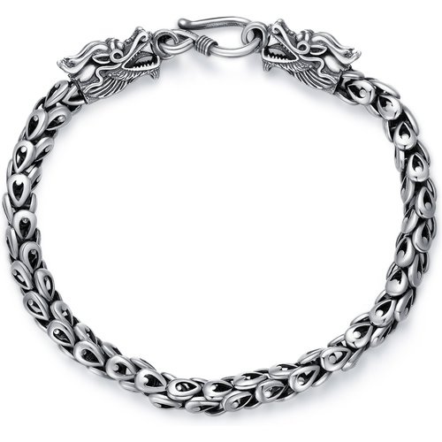 Sterling Silver Dragon Chain Bracelet for Men