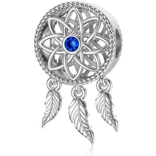 Sterling Silver Cubic Zirconia Dream Catcher Pendant Charms