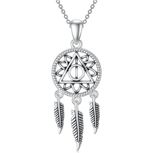 Sterling Silver Dream Catcher Pendant Necklace