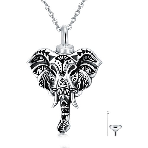 Sterling Silver Elephant Urn Necklace for Ashes