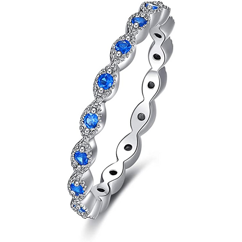 Sterling Silver Cubic Zirconia Evil Eye Ring