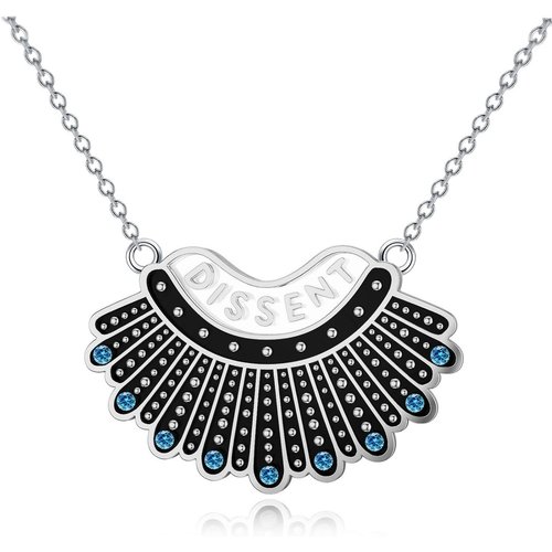Sterling Silver Crystal Ginsberg Collar Pendant Necklace