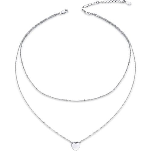 Sterling Silver Heart Layered Necklace