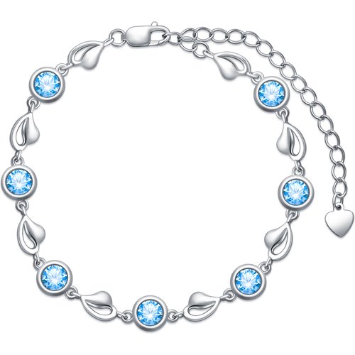Sterling Silver Heart & Round Charm Bracelet
