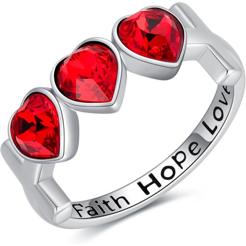 Sterling Silver Heart Cubic Zirconia Cross Ring For Women