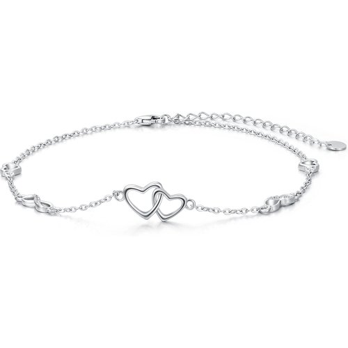 Sterling Silver Heart Single Layer Anklet