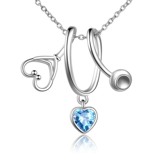 Sterling Silver Cubic Zirconia Electrocardiogram & Heart Necklace for Women