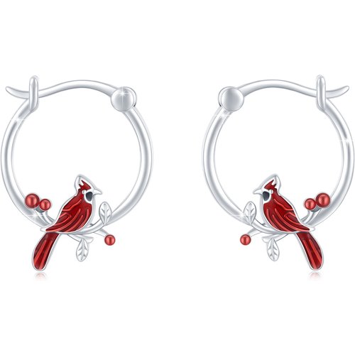Sterling Silver Hummingbird Hoop Earrings