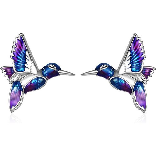 Sterling Silver Hummingbird Stud Earrings