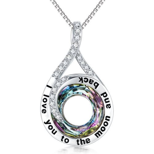 Sterling Silver Infinite Symbol Crystal Pendant Necklace