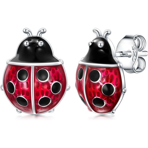 Sterling Silver Ladybug Stud Earrings